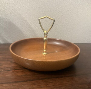 Vintage Oregon Myrtlewood Candy/Nut Bowl Caddy Handle Bowl dish